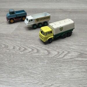 Lesney Matchbox Unimog No 49 Mercedes Benz, #25 BP Patrol Tanker, #61 Alvis Lot